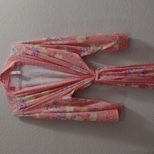 Flora Nikrooz Coral Kimono with White Dots Size XXL Extremely Soft‎